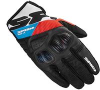 SPIDI, Flash-R Evo Gants de Moto pour Homme, protecteurs et résistants, Gants de Moto d'été, Antidérapants, avec écran Tactile capacitif, Poids Moyen 0, 1 kg, Couleur Rouge/Bleu, Taille S