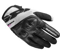 Spidi Flash-R Evo Tex Gants de moto pour femmes, Noir/Blanc, Taille M