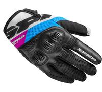 Spidi Flash-R Evo Tex Gants de moto pour femmes, noir/violet, Taille L