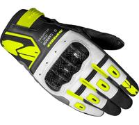 Spidi G-Carbon Gants de moto de dames, Noir/Blanc/Jaune, Taille L