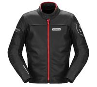 Spidi Genesis Veste en cuir de moto, noir/rouge, Taille 56