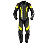 Spidi Laser Pro Combinaison en cuir de moto perforée d’une pièce, noir/jaune, Taille 52