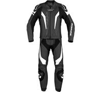 Spidi Laser Touring Costume en cuir de moto deux pièces, noir-blanc, taille 58 pour homme