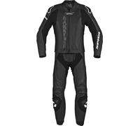 Spidi Laser Touring Costume en cuir de moto deux pièces, noir-blanc, taille 52 pour homme
