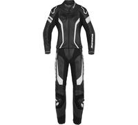 Spidi Laser Touring Deux pièces dames costume en cuir de moto, Noir/Blanc, Taille 44