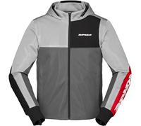 Spidi Hoodie Net, veste en textile XL Gris Clair/Gris/Rouge Gris Clair/Gris/Rouge