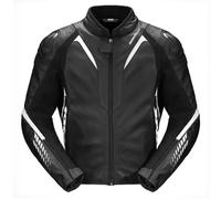 Spidi NKD-1 Veste en cuir de moto, noir-blanc, taille 50 pour homme