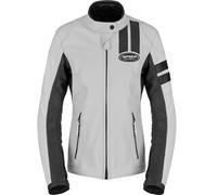 Spidi Roar Blouson en cuir de moto pour femmes, Gris clair/Noir, Taille 40