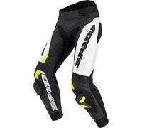 Spidi RR Pro Warrior Pantalon de moto en cuir, Noir/Blanc/Néon jaune, Taille 54