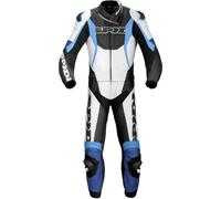 Spidi Sport Warrior Touring Two Piece Costume en cuir de moto, noir/bleu/blanc, Taille 48