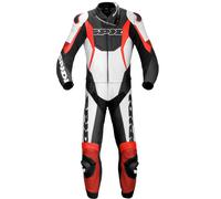Spidi Sport Warrior Touring Two Piece Costume en cuir de moto, noir/rouge, Taille 48