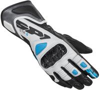 Spidi STR-6 Gants de moto pour dames, noir-blanc-bleu, taille XL pour femmes