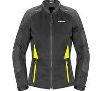 Spidi Super Net Veste textile de moto pour femmes, noir/jaune néon, Taille S