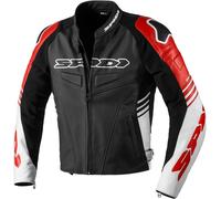 Spidi Track Warrior Veste en cuir de moto, noir/rouge, Taille 46
