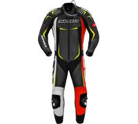 Spidi Track Wind Pro Combinaison de cuir de moto One Piece, Rouge/Blanc/Noir, Taille 46