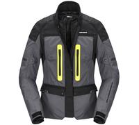 Spidi Traveler 3 H2Out Veste textile de moto pour dames, noir/gris/jaune, Taille XXL