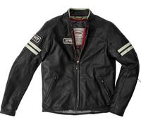 Spidi Vintage Veste en cuir de moto, noir-gris, taille 46 pour homme