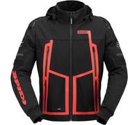 Spidi Warrior H2OUT Sweat à capuche moto étanche, noir/rouge, Taille S
