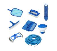 SPIDO - Destockage - Kit Entretien Piscine - Kit Nettoyage Piscine avec Épuisette, Brosse, Diffuseur Chlore, Thermomètre et Kit Aspiration Manuel (Kit Entretien 5M)