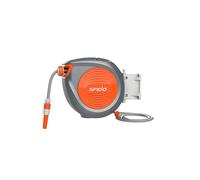 SPIDO - Dévidoir Mural 10 m - Tuyau PVC 11 5 mm Inclus - Rétractation Automatique Sécurisée - Rotation 180°