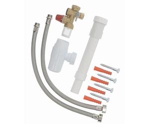 SPID'O Kit complet pour chauffe-eau - Groupe de sécurité + siphon + flexibles inox - Kit raccordement ballon d’eau chaude