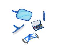 Spido - Kit d’Entretien Piscine - Épuisette de Surface - Tête d’Aspiration - Kit d’Analyse Chlore / pH - Thermomètre