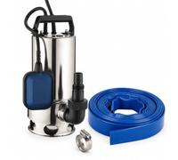 SPIDO - Kit Pompe d'Évacuation Eaux Chargées Classic ECC 190-750 W - 12,5 m3/h - Tuyau Plat 10 m D30 mm + 2 Colliers Inox