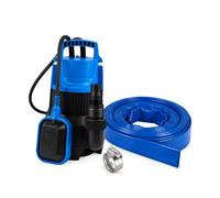 SPIDO - Kit Pompe d'Évacuation Eaux Chargées ECOP 105-400 W - 9 m3/h - Tuyau Plat 10 m D30 mm + 2 Colliers Inox