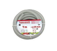 SPIDO Tuyau PVC Armé Souple - 7 m - Ø 25 mm - Flexible Renforcé à Spirales pour Aspiration et Refoulement