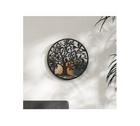 Spiegel rond 40x2,5 cm ijzer zwart3093540