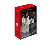 Spiegelau Perfect Serve Ice Cube Set, 2 Longdrinkgläser + Eiswürfelform, Glas, Transparent, 350 ml, 4500279
