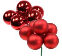 Spiegelbeeren Rot Mix Ø40mm 32pcs - Décoration de Noël Boules de verre Rouge Brillant Mat