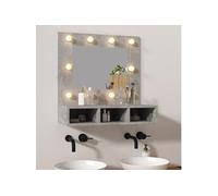 vidaXL Armoire murale miroir de salle de bain avec LED Gris béton 808886