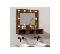vidaXL Armoire à miroir 820454 avec LED Rangement miroir de maquillage Chêne