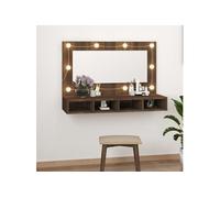 Spiegelkast met LED-verlichting 90x31,5x62 cm bruin eikenkleur820459