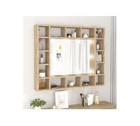 Spiegelkast met LED-verlichting 91x15x76,5 cm sonoma eikenkleur808867