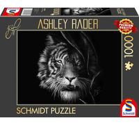 Spiele 58541 Puzzle 1000 pièces Motif Tigre Sauvage sous Le Signe de la liberté Ashley Rader, Multicolore
