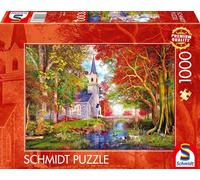 Spiele 59788-Puzzle De 1000 Pièces-Chapelle Dans La Magie D'automne, 59788, Multicolore