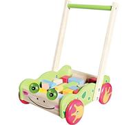 SpielMaus Lot de 20 chariots en bois avec blocs de construction