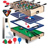 Neo-Sport Table de jeu 4 en 1 – Baby-foot, Hockey sur air, Billard, Ping-pong – 43×82×32 cm
