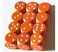 Spieltz Cube standard en bois pour jeux de société, 16 mm, fabriqué en Allemagne/fabriqué en Allemagne (accessoires de jeu de société) (12 dés, orange aux yeux blancs)