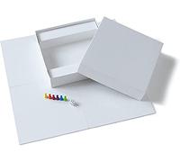 Spieltz Kit créatif - Jeu de société à faire soi-même : vide (plateau de jeu + boîte) + accessoires (grand plateau de jeu vierge + base pour 6 personnes)