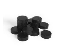 Spieltz Lot de 10 jetons en bois noir pour jeux de société - 21/7 mm - Pions pour dames, moulins, pierres de comptage - Noir