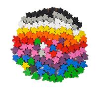 Spieltz Lot de 120 figurines de jeu, fabriquées en Allemagne, 16 x 16 x 10 mm, en bois, pour jeux de société, 10 couleurs, jaune, rouge, bleu, vert, orange, violet, rose, gris, noir, blanc