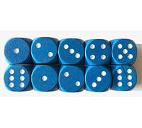 Spieltz Yeux en bois extra large (20 mm) pour jeux XL, petits enfants, personnes âgées. (10 dés, bleu aux yeux blancs)