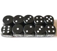 Spieltz Yeux en bois extra large (20 mm) pour jeux XL, petits enfants, personnes âgées. (10 dés, noir avec yeux blancs)