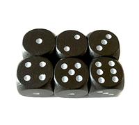 Spieltz Yeux noirs en bois extra large (20 mm), par exemple pour jeux XL, petits enfants, personnes âgées. (6 dés, noir avec yeux blancs)