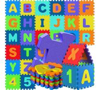 Spielwerk® 86 pièces tapis puzzle bébé coloré 3,3m² tapis lettres tapis ABC pour enfants tapis de jeu sol tapis d'éveil tapis puzzle pour chambre d'enfant tapis de jeu pour enfant