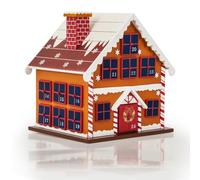 Spielwerk® Calendrier de l'Avent en bois réutilisable 'Maison en Pain d'épices' 24 tiroirs à remplir individuel Déco Noël intérieur Idée Cadeau