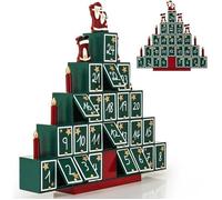 Spielwerk® Calendrier de l'Avent en bois réutilisable 'Sapin de Noël' 24 tiroirs à remplir individuel Déco Noël intérieur